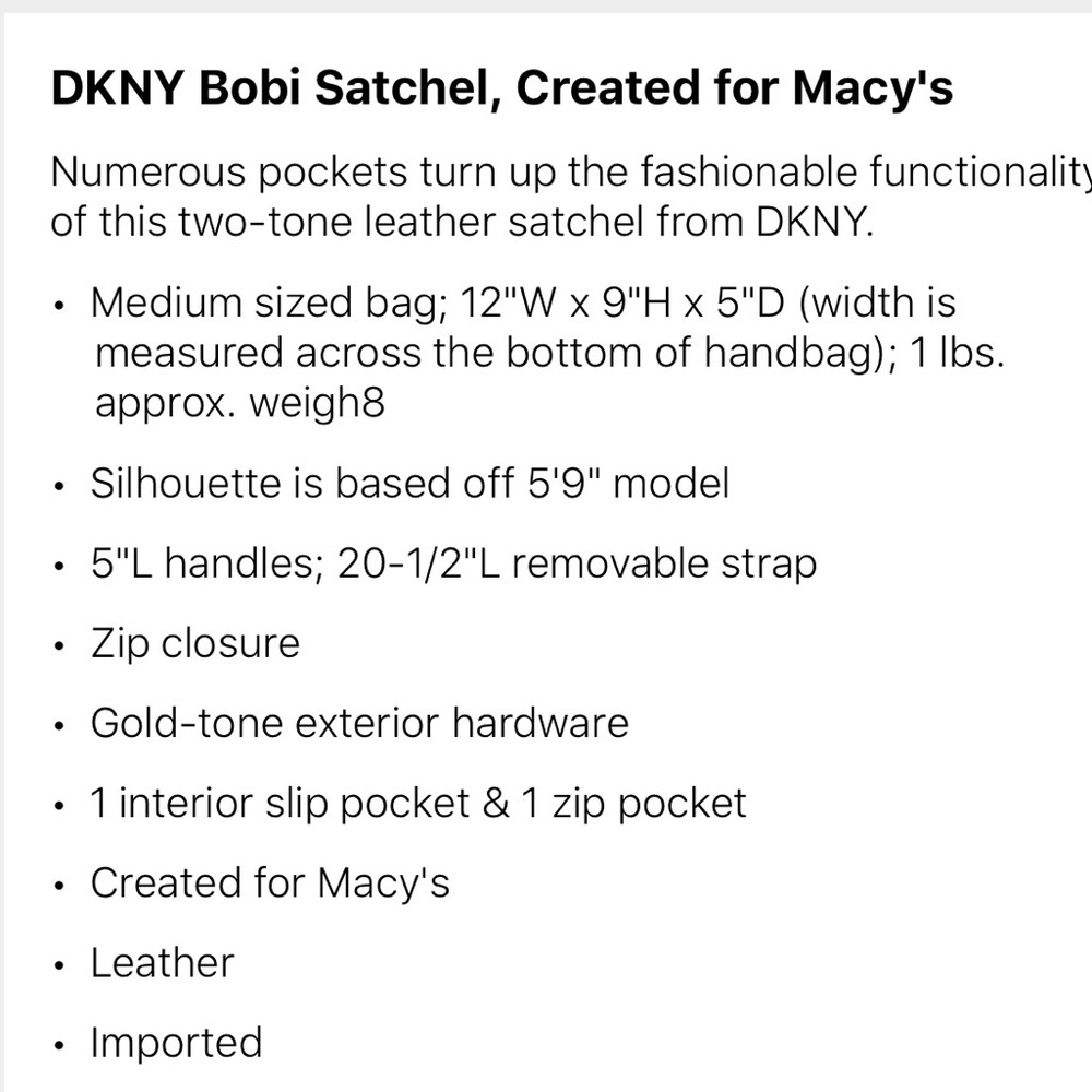 DKNY Bobi Satchel NWT - Picture 7 of 7